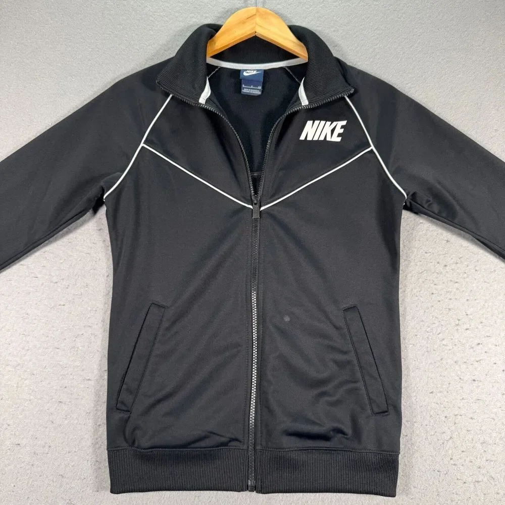 Nike Track Jacket Womens Small Black Full Zip Mockneck Active Sports 545864-010‎